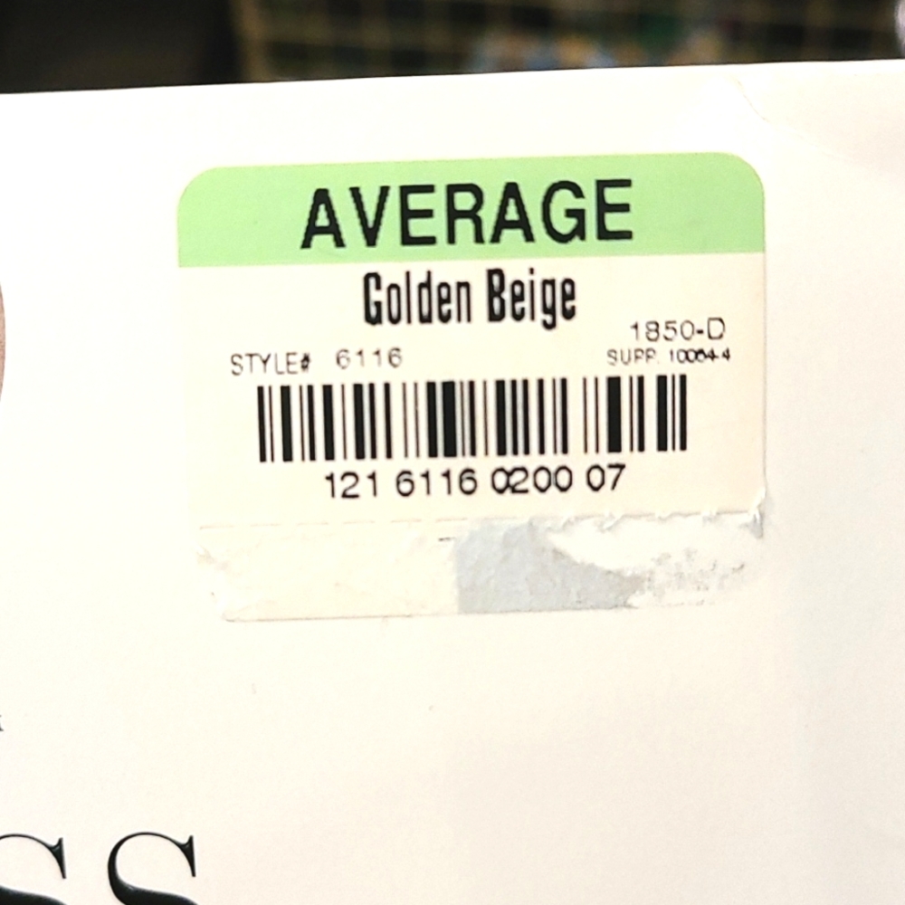 NWT Sheer Caress Control Top Toeless Nylons : Golden Beige - Picture 4 of 4